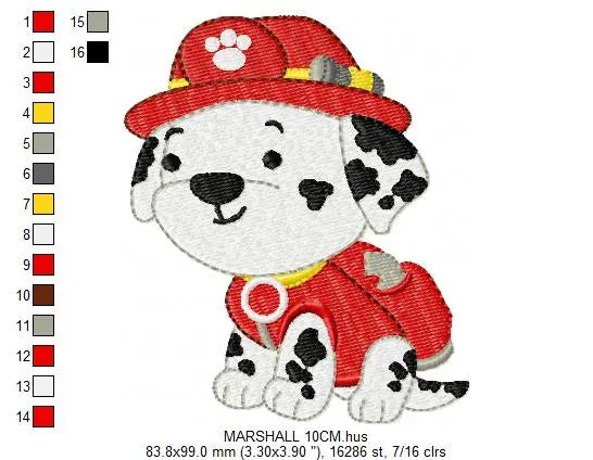 Paw Patrol embroidery designs - Baby boy embroidery design machine embroidery pattern - Zuma Chase Rubble Skye Marshall Ryder Rocky Marcia Embroidery
