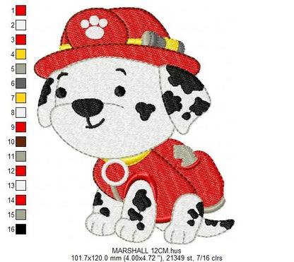 Paw Patrol embroidery designs - Baby boy embroidery design machine embroidery pattern - Zuma Chase Rubble Skye Marshall Ryder Rocky Marcia Embroidery