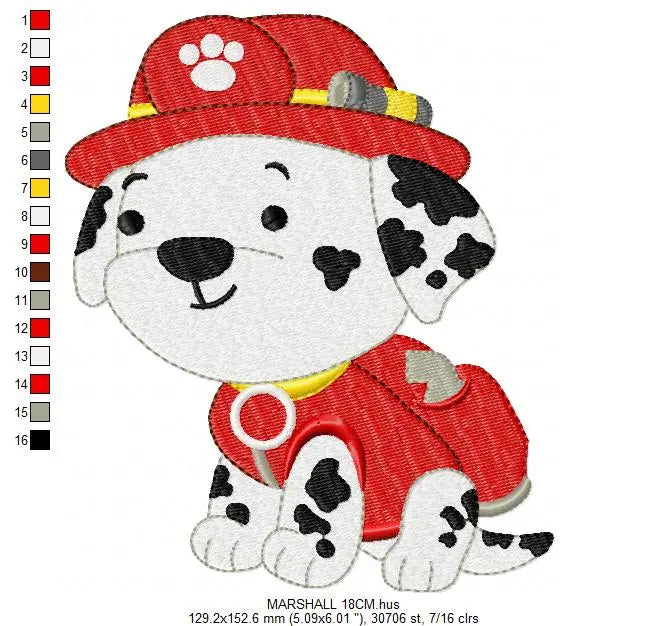 Paw Patrol embroidery designs - Baby boy embroidery design machine embroidery pattern - Zuma Chase Rubble Skye Marshall Ryder Rocky Marcia Embroidery
