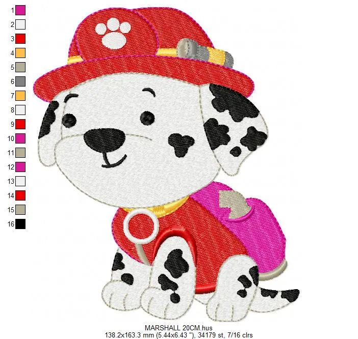 Paw Patrol embroidery designs - Baby boy embroidery design machine embroidery pattern - Zuma Chase Rubble Skye Marshall Ryder Rocky Marcia Embroidery