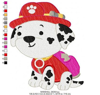 Paw Patrol embroidery designs - Baby boy embroidery design machine embroidery pattern - Zuma Chase Rubble Skye Marshall Ryder Rocky Marcia Embroidery