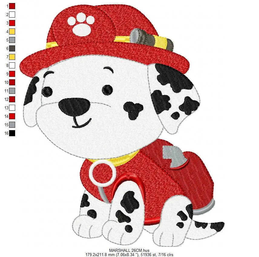 Paw Patrol embroidery designs - Baby boy embroidery design machine embroidery pattern - Zuma Chase Rubble Skye Marshall Ryder Rocky Marcia Embroidery