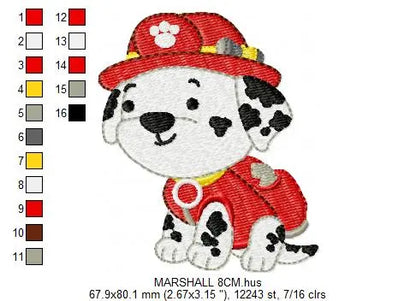 Paw Patrol embroidery designs - Baby boy embroidery design machine embroidery pattern - Zuma Chase Rubble Skye Marshall Ryder Rocky Marcia Embroidery