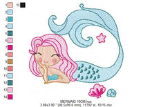 Charger l&#39;image dans la galerie, Mermaid embroidery designs - Princess embroidery design machine embroidery pattern
