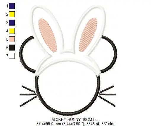 Minnie embroidery designs - Mickey embroidery design machine embroidery pattern - Minnie Bunny ears girl embroidery file - easter applique Marcia Embroidery