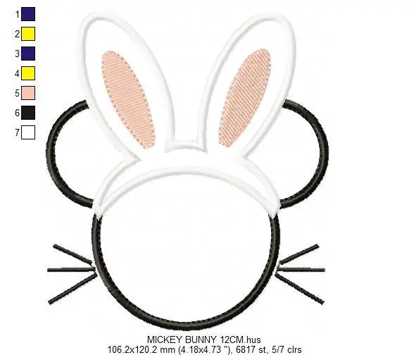 Minnie embroidery designs - Mickey embroidery design machine embroidery pattern - Minnie Bunny ears girl embroidery file - easter applique Marcia Embroidery