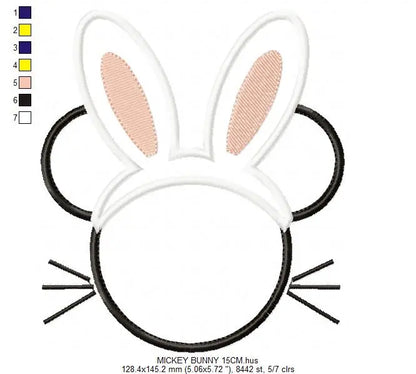 Minnie embroidery designs - Mickey embroidery design machine embroidery pattern - Minnie Bunny ears girl embroidery file - easter applique Marcia Embroidery