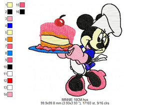 Baking Cooking Minnie embroidery design machine embroidery pattern