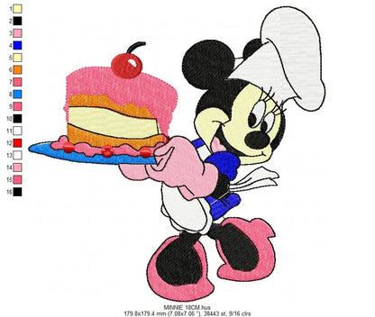 Baking Cooking Minnie embroidery design machine embroidery pattern Marcia Embroidery