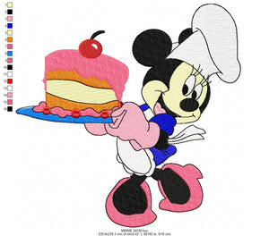 Baking Cooking Minnie embroidery design machine embroidery pattern