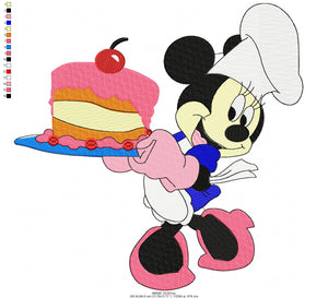 Baking Cooking Minnie embroidery design machine embroidery pattern