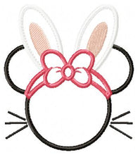 Cargar imagen en el visor de la galería, Minnie embroidery designs - Mickey embroidery design machine embroidery pattern - Minnie Bunny ears girl embroidery file - easter applique
