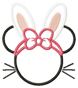 Minnie embroidery designs - Mickey embroidery design machine embroidery pattern - Minnie Bunny ears girl embroidery file - easter applique