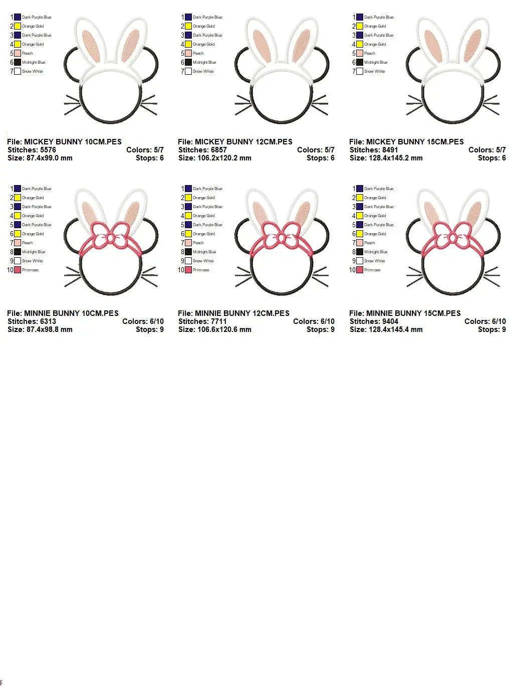 Minnie embroidery designs - Mickey embroidery design machine embroidery pattern - Minnie Bunny ears girl embroidery file - easter applique Marcia Embroidery