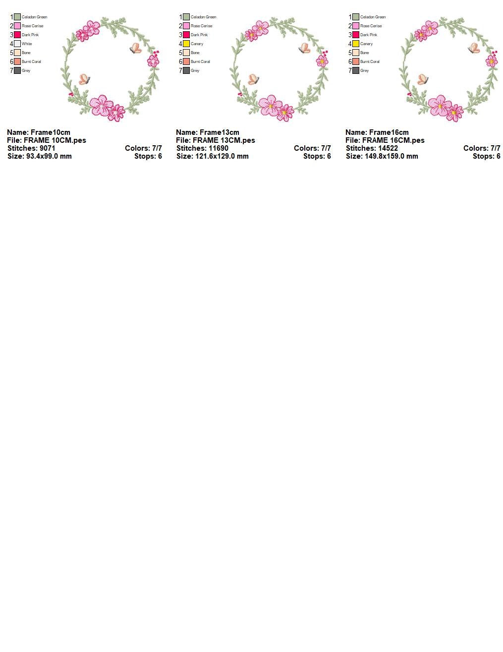 Monogram Frame embroidery designs - Flower embroidery design machine embroidery pattern - rose wreath embroidery file - baby girl embroidery