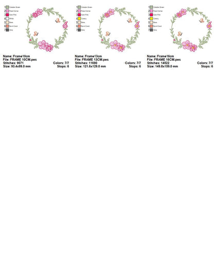 Monogram Frame embroidery designs - Flower embroidery design machine embroidery pattern - rose wreath embroidery file - baby girl embroidery
