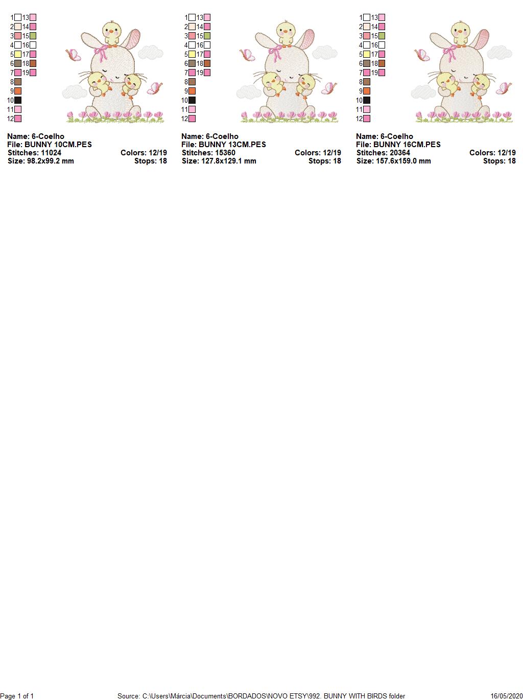 Bunny embroidery design - Rabbit embroidery designs machine embroidery pattern - Baby girl embroidery file - rabbit with flowers download - Animal