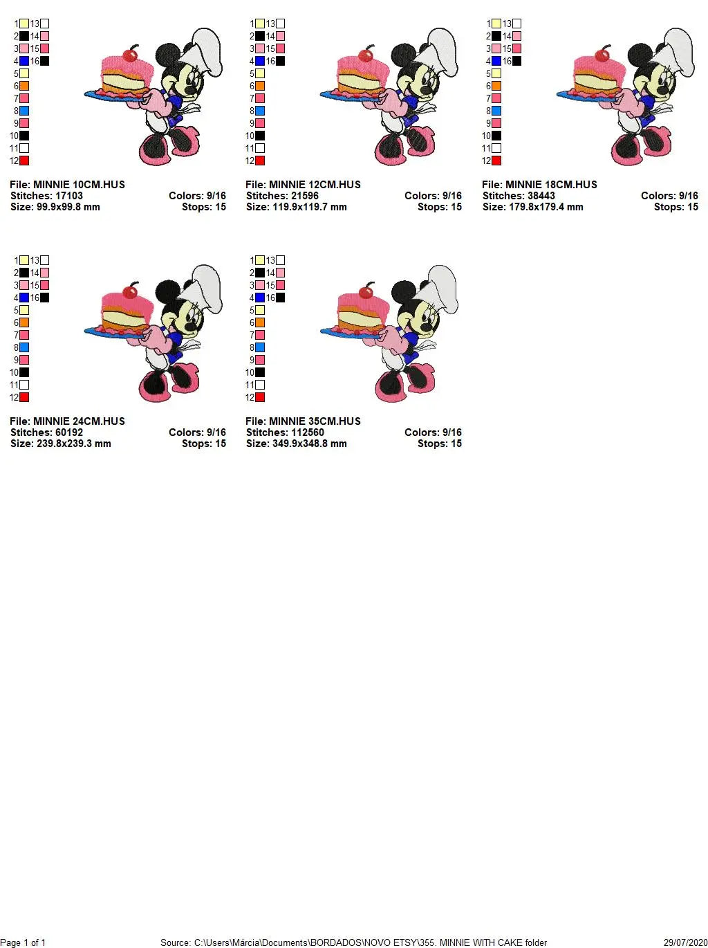 Baking Cooking Minnie embroidery design machine embroidery pattern Marcia Embroidery