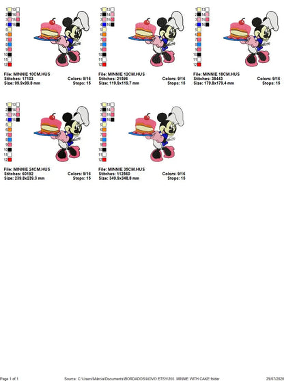 Baking Cooking Minnie embroidery design machine embroidery pattern Marcia Embroidery