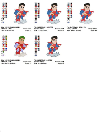 Superman embroidery design machine embroidery pattern Marcia Embroidery