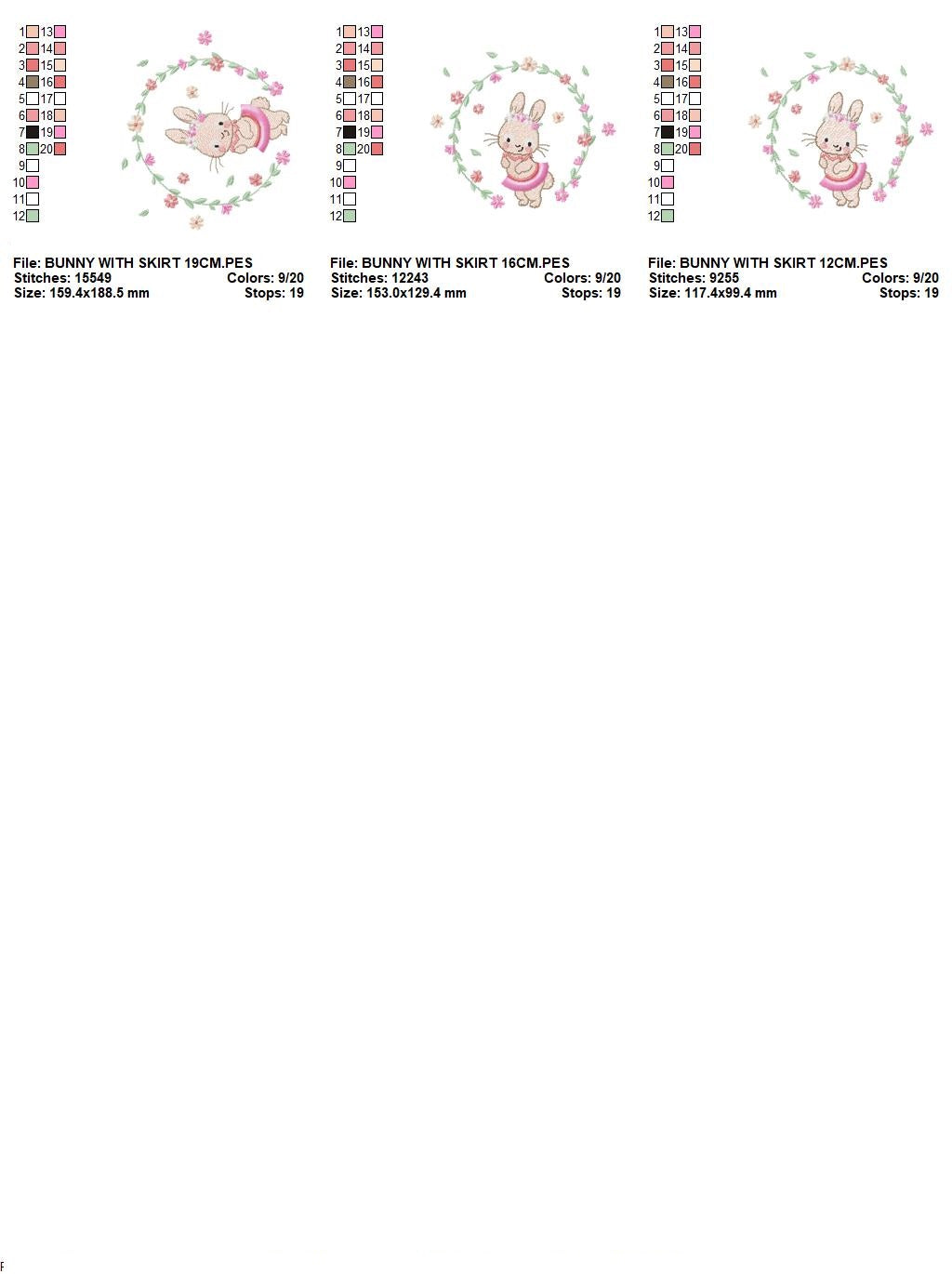 Bunny embroidery design - Rabbit embroidery designs machine embroidery pattern - baby girl embroidery file - rabbit with flower wreath - animal