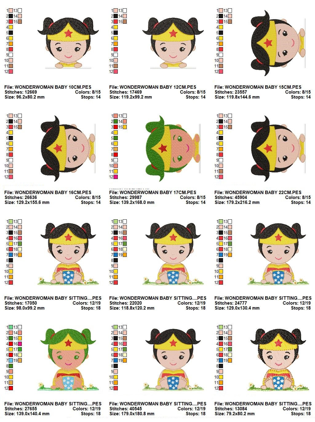 Wonder Woman embroidery design machine embroidery pattern