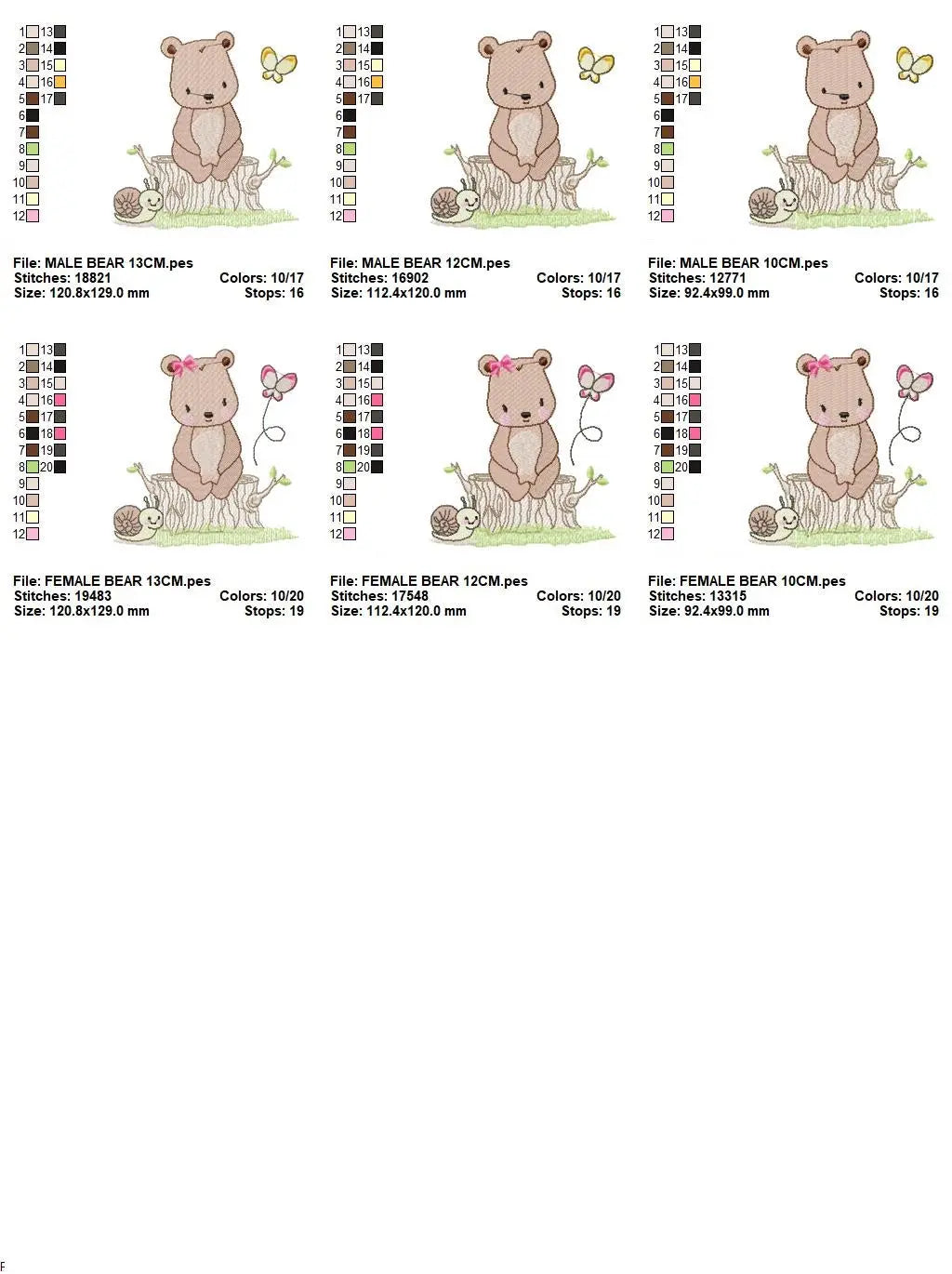 Bear embroidery design machine embroidery pattern Marcia Embroidery