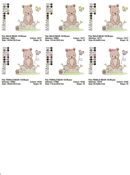 Bear embroidery design machine embroidery pattern Marcia Embroidery