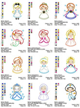 Cargar imagen en el visor de la galería, Disney Princess embroidery design machine embroidery pattern - Alice, Ariel, Belle, Cinderella, Elza, Anna, Jasmine, Merida
