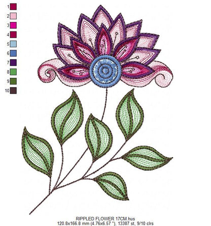 Flowers embroidery designs - Rippled Flower embroidery design machine embroidery pattern - Lily embroidery file - floral embroidery Lillies