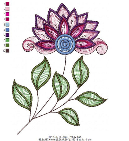 Flowers embroidery designs - Rippled Flower embroidery design machine embroidery pattern - Lily embroidery file - floral embroidery Lillies