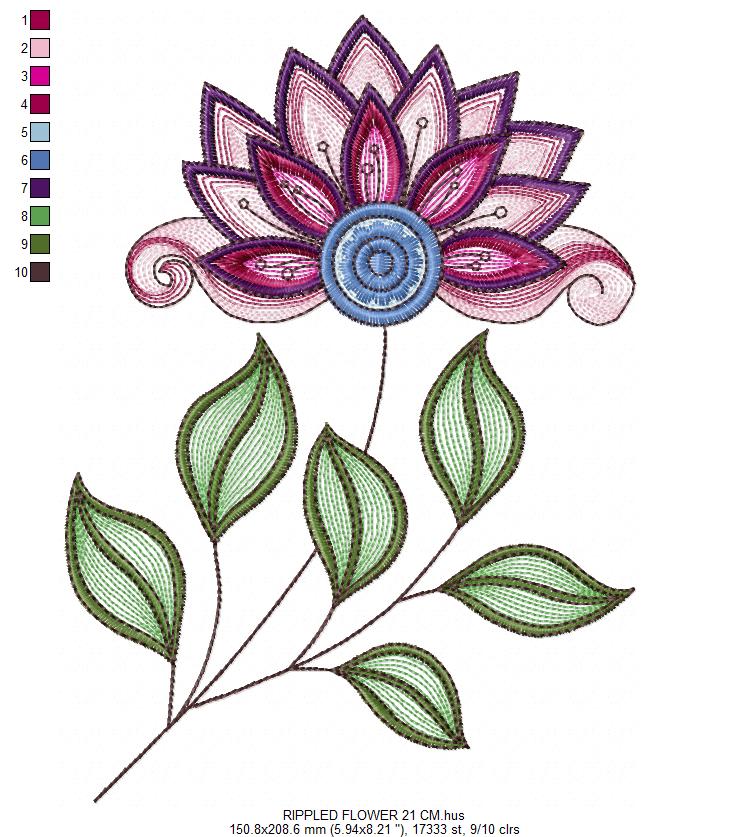Flowers embroidery designs - Rippled Flower embroidery design machine embroidery pattern - Lily embroidery file - floral embroidery Lillies