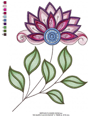 Flowers embroidery designs - Rippled Flower embroidery design machine embroidery pattern - Lily embroidery file - floral embroidery Lillies