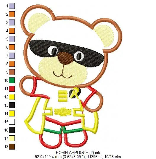 Hero Bear embroidery design machine embroidery pattern - Superman, Captain America, Spiderman, Batman, Green Lantern, Thor,  Flash,  Marvel Marcia Embroidery