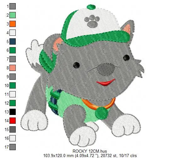 Paw Patrol embroidery designs - Baby boy embroidery design machine embroidery pattern - Zuma Chase Rubble Skye Marshall Ryder Rocky Marcia Embroidery