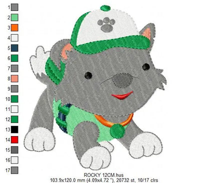 Paw Patrol embroidery designs - Baby boy embroidery design machine embroidery pattern - Zuma Chase Rubble Skye Marshall Ryder Rocky Marcia Embroidery
