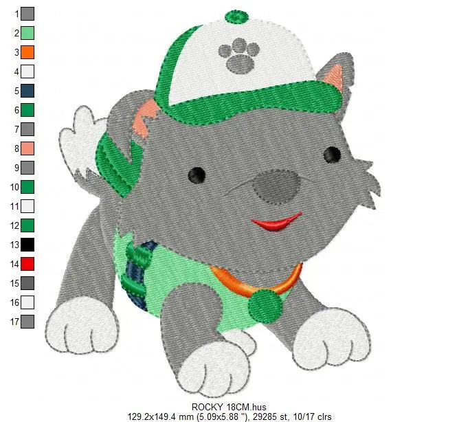 Paw Patrol embroidery designs - Baby boy embroidery design machine embroidery pattern - Zuma Chase Rubble Skye Marshall Ryder Rocky Marcia Embroidery