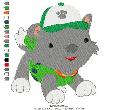 Paw Patrol embroidery designs - Baby boy embroidery design machine embroidery pattern - Zuma Chase Rubble Skye Marshall Ryder Rocky Marcia Embroidery