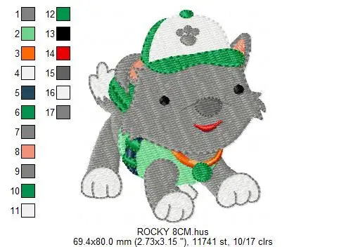 Paw Patrol embroidery designs - Baby boy embroidery design machine embroidery pattern - Zuma Chase Rubble Skye Marshall Ryder Rocky Marcia Embroidery