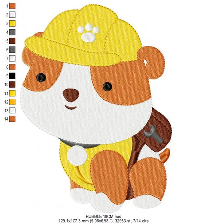 Paw Patrol embroidery designs - Baby boy embroidery design machine embroidery pattern - Zuma Chase Rubble Skye Marshall Ryder Rocky Marcia Embroidery