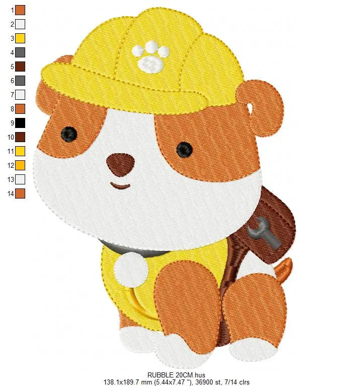 Paw Patrol embroidery designs - Baby boy embroidery design machine embroidery pattern - Zuma Chase Rubble Skye Marshall Ryder Rocky Marcia Embroidery
