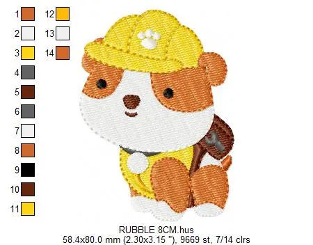 Paw Patrol embroidery designs - Baby boy embroidery design machine embroidery pattern - Zuma Chase Rubble Skye Marshall Ryder Rocky Marcia Embroidery