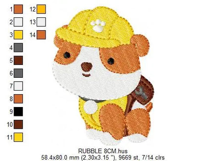 Paw Patrol embroidery designs - Baby boy embroidery design machine embroidery pattern - Zuma Chase Rubble Skye Marshall Ryder Rocky Marcia Embroidery