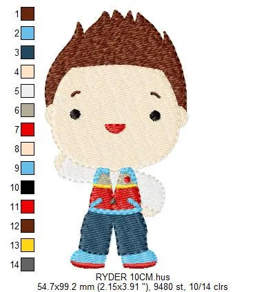 Paw Patrol embroidery designs - Baby boy embroidery design machine embroidery pattern - Zuma Chase Rubble Skye Marshall Ryder Rocky Marcia Embroidery