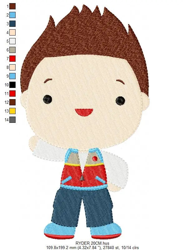 Paw Patrol embroidery designs - Baby boy embroidery design machine embroidery pattern - Zuma Chase Rubble Skye Marshall Ryder Rocky Marcia Embroidery