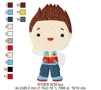 Paw Patrol embroidery designs - Baby boy embroidery design machine embroidery pattern - Zuma Chase Rubble Skye Marshall Ryder Rocky Marcia Embroidery