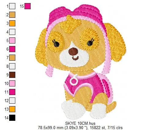 Paw Patrol embroidery designs - Baby boy embroidery design machine embroidery pattern - Zuma Chase Rubble Skye Marshall Ryder Rocky Marcia Embroidery