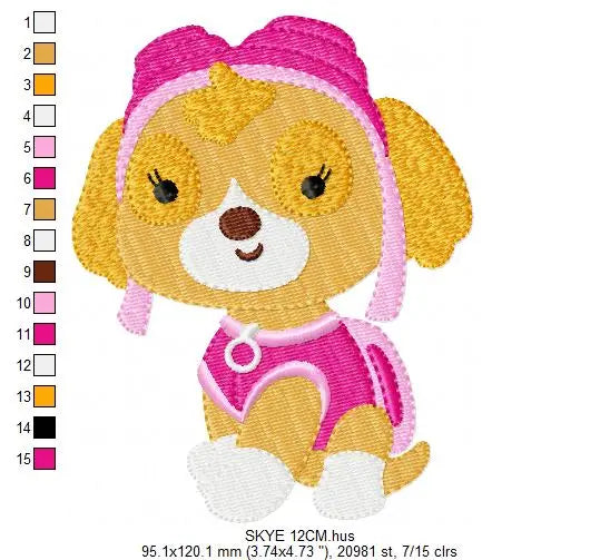 Paw Patrol embroidery designs - Baby boy embroidery design machine embroidery pattern - Zuma Chase Rubble Skye Marshall Ryder Rocky Marcia Embroidery