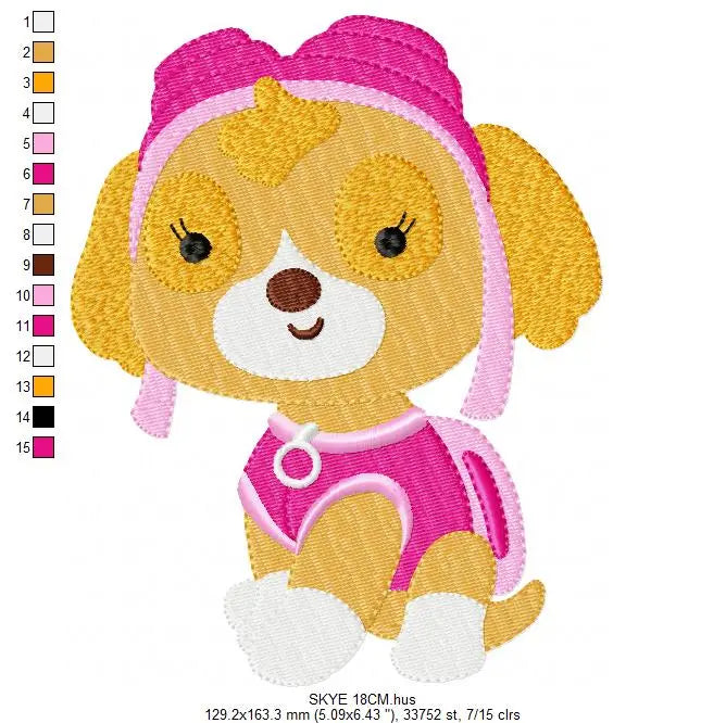 Paw Patrol embroidery designs - Baby boy embroidery design machine embroidery pattern - Zuma Chase Rubble Skye Marshall Ryder Rocky Marcia Embroidery