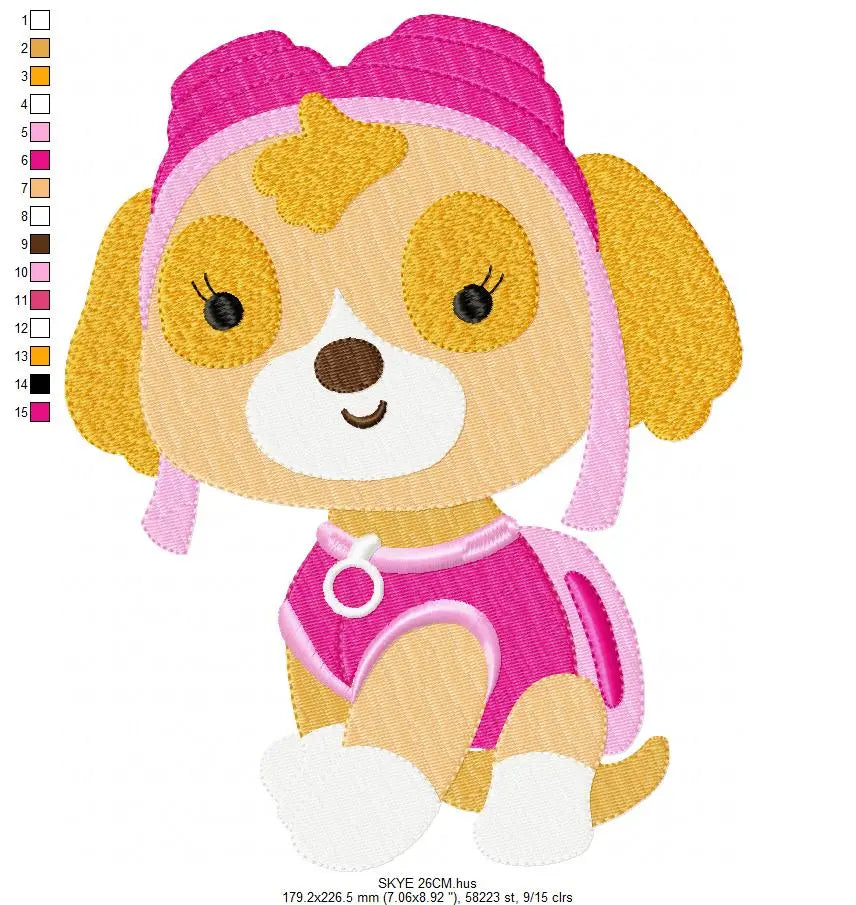 Paw Patrol embroidery designs - Baby boy embroidery design machine embroidery pattern - Zuma Chase Rubble Skye Marshall Ryder Rocky Marcia Embroidery